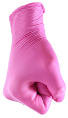 Fist in glove isolated on white