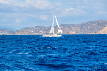 Sailing Yacht in the Mediterranean Sea