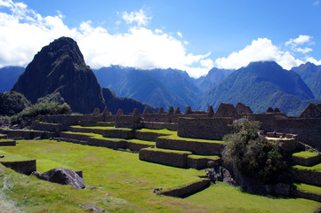 Fototapeta na wymiar Machu Picchu, site of the ruins of the Incan citadel high in the Andes Mountains in Peru