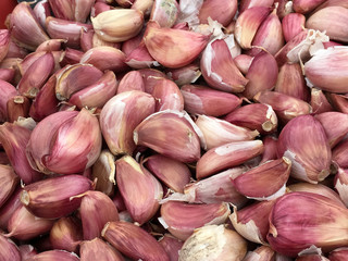 Garlics for sale at a fair.