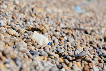 Plastic Pollution on Chesil Beach in Dorset