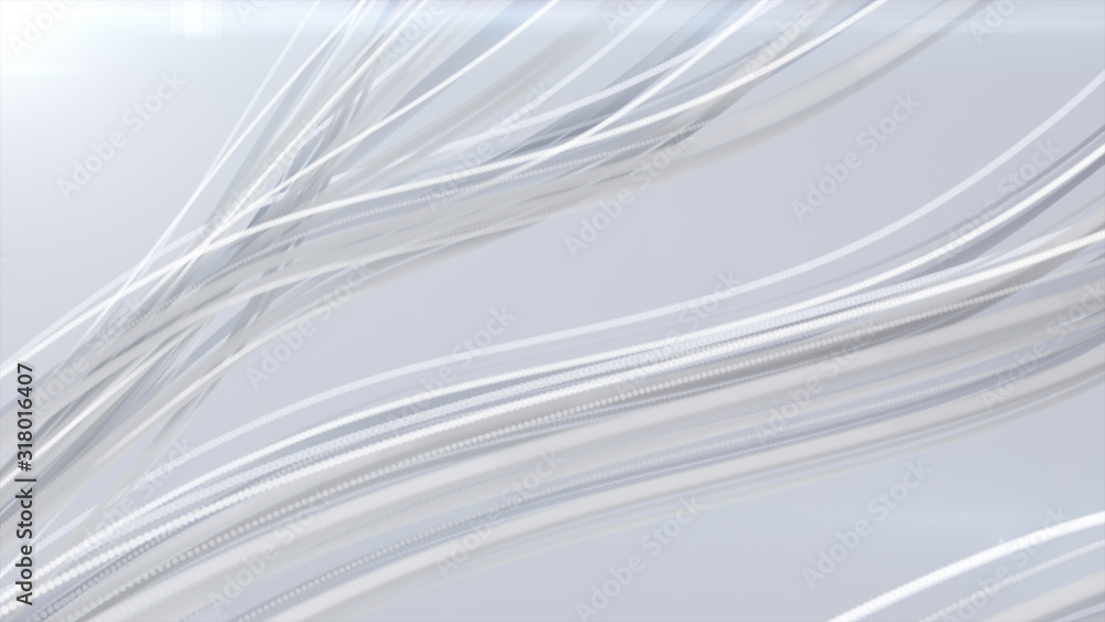 Aufkleber bright wavy background. glowing dots and lines. neon light. wave element for design. smooth particle