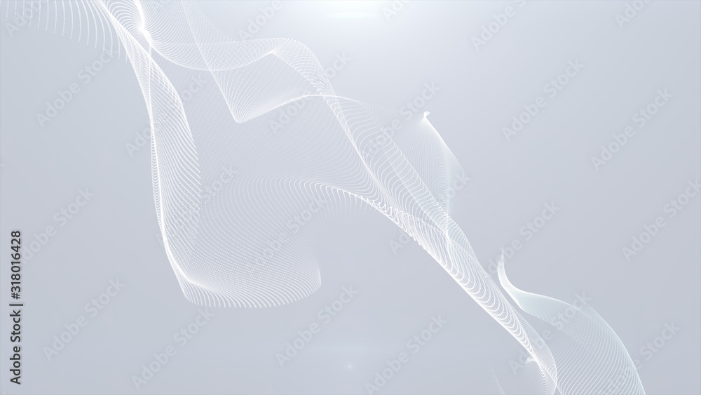 Aufkleber bright wavy background. glowing dots and lines. neon light. wave element for design. smooth particle
