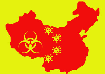 Vector illustration Corona virus from Wuhan, China