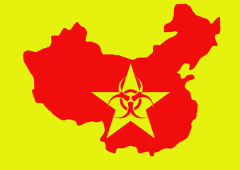 Vector illustration Corona virus from Wuhan, China
