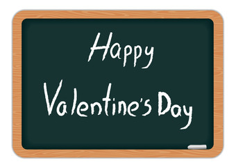 Obraz premium Happy Valentine's Day text on Slate/ Chalk board. Vector illustration