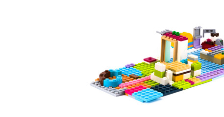 Naklejka premium .blocks constructor on a white background