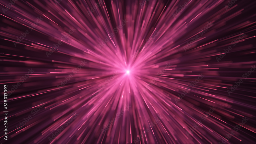 Poster explosion of red powder or dust. glowing particle splash, fume effect, festive abstract background. 