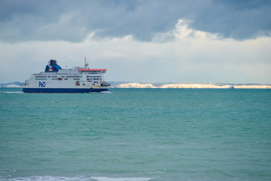 British ferry crossing the Channel to reach Calais