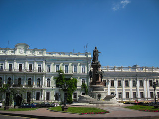 Fototapeta premium square and monument to Сatherine II, Odessa, Ukraine