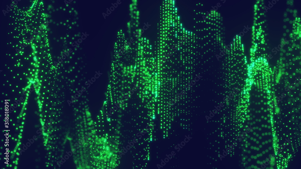 Poster flow of digital information. global connection concept. technology futuristic background. big data v