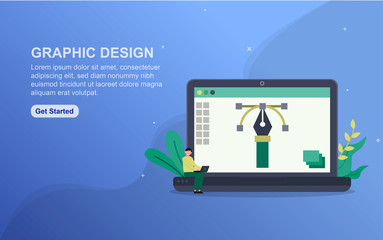 Graphic Design concept landing page template.