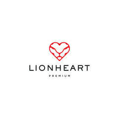 Lion heart logo icon illustration