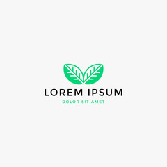 Leaf logo design icon illustration vector