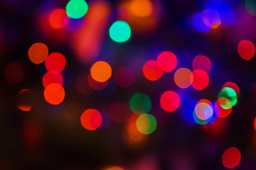 Abstract Colorful Bokeh Background. Festive illumination texture.