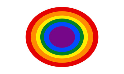 Round colorful rainbow sign. 6 LGBT colors symbol.