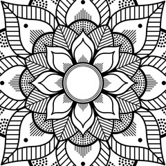 Decorative round ornament, black-white, isolated on white. Good decoration for the holidays. Perfect for printing, laser cutting.