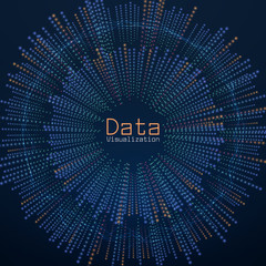 Big data abstract conceptual background. Data visualisation with dots and lines