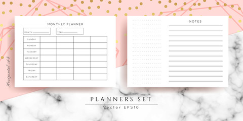 Vector Marble Planners set on Marble