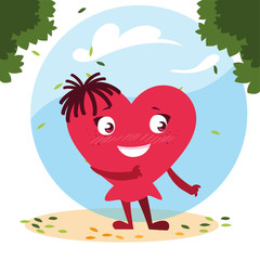 heart red with hands, card valentines day