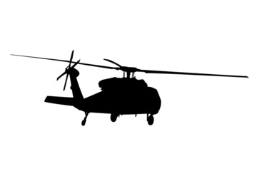 helicopter black silhouette vector on a white background