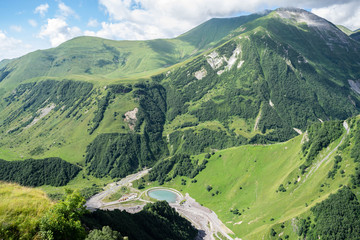 Blue lake in the mountains