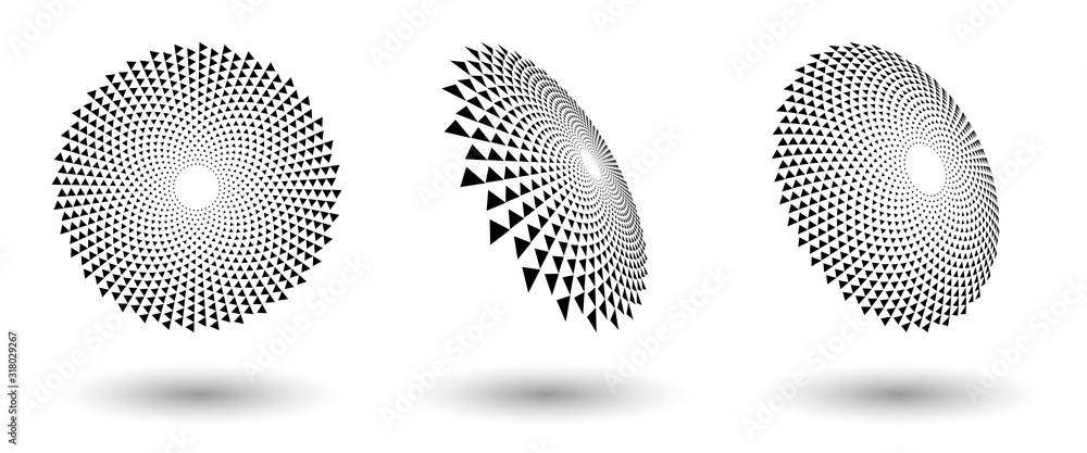 Aufkleber Halftone circle frame, abstract dots logo emblem design element for any project. Round border icon or backgroud.