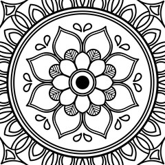 Decorative round ornament, black-white, isolated on white. Good decoration for the holidays. Perfect for printing, laser cutting.