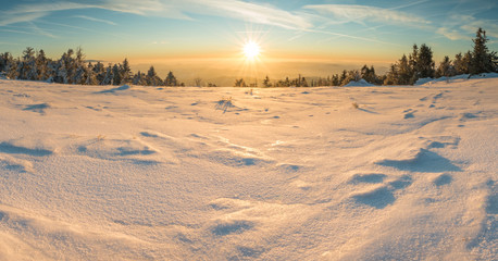 Zachód słońca w Beskidzie Żywieckim