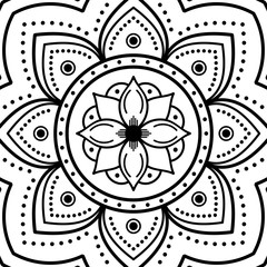 Decorative round ornament, black-white, isolated on white. Good decoration for the holidays. Perfect for printing, laser cutting.