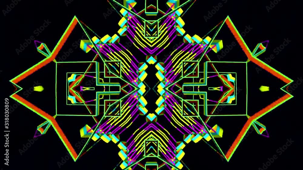 Poster dj vj loop kaleidoscope visual abstract background