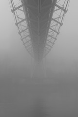 A bridge with fog