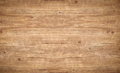 Poster Houtstructuur achtergrond., vintage houten tafel met scheuren en knopen. Lichtbruin oppervlak van oud hout met natuurlijke kleur en patroon. © scaliger