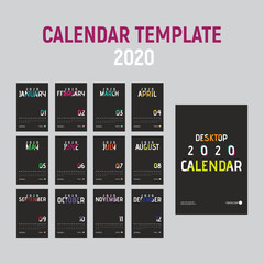 Desk Calendar 2020 Template