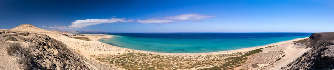 Deurstickers Sotavento Beach, Fuerteventura, Canarische Eilanden Risco del Paso op Fuerteventura, Canarische Eilanden