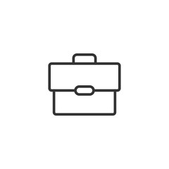 Briefcase icon in flat style. Businessman bag vector illustration on white isolated background. Portfolio business concept.