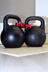 Fototapeta na wymiar Sports equipment for a healthy and active lifestyle. Kettlebell. Weight. Heavy sport
