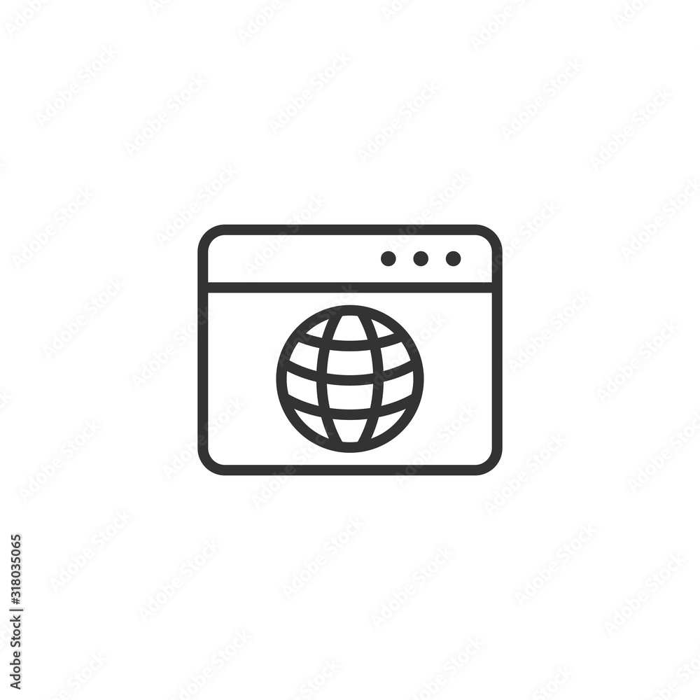 Aufkleber website domain icon in flat style. global internet address vector illustration on white isolated bac