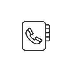 Address phone book icon in flat style. Telephone notebook vector illustration on white isolated background. Hotline contact business concept.