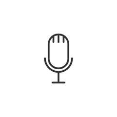 Microphone icon in flat style. Studio mike vector illustration on white isolated background. Audio record business concept.