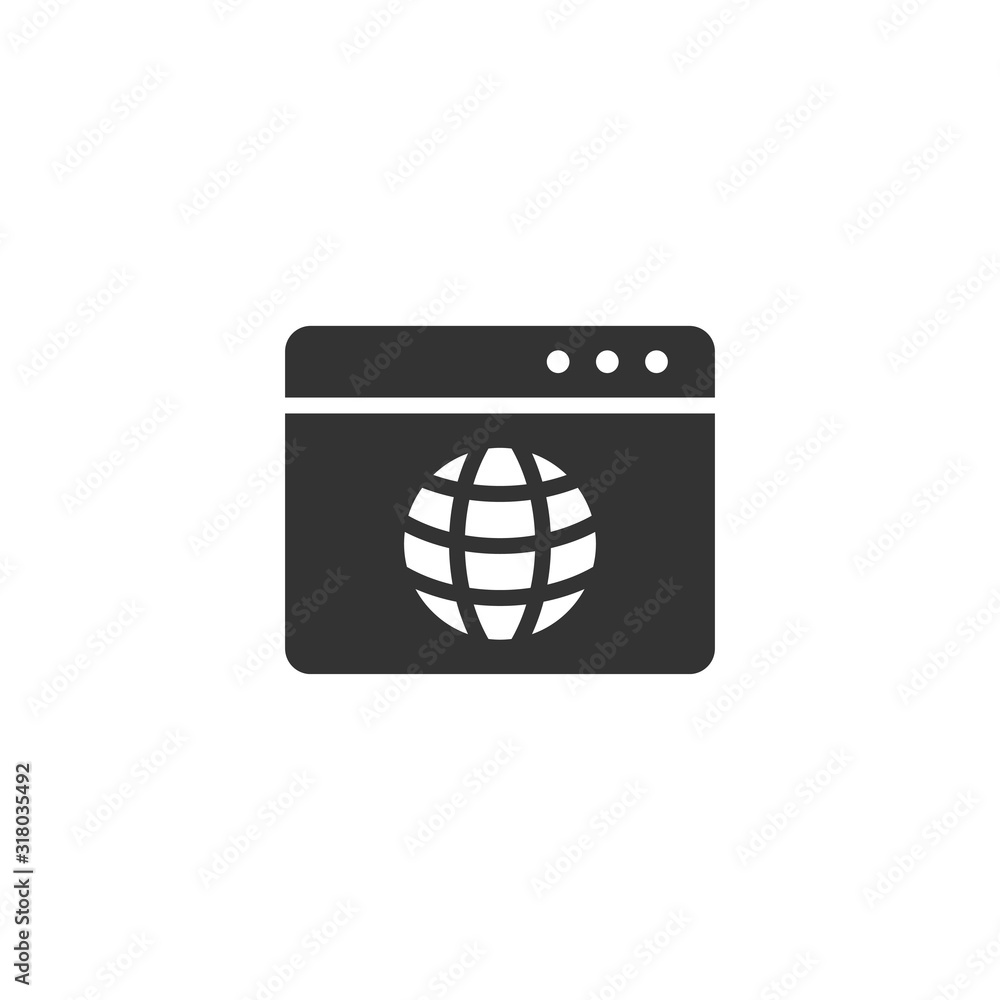 Aufkleber website domain icon in flat style. global internet address vector illustration on white isolated bac