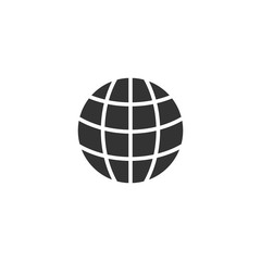 Earth planet icon in flat style. Globe geographic vector illustration on white isolated background. Global communication business concept.