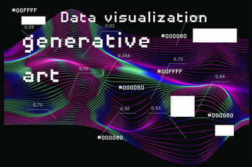 Abstract Visualization of data and information in graph form. Conceptual 3D illustration of futuristic technology, complex systems and calculations.