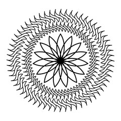 Circular pattern in form of mandala for Henna, Mehndi, tattoo, decoration. Decorative ornament in ethnic oriental style. Coloring book page.K