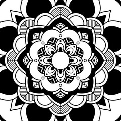 Abstract Vector Mandala for coloring page