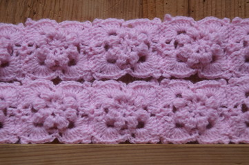 Background with manual crochet pattern