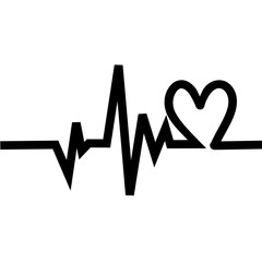 Black Heart pulse on the white background. Heartbeat lone, cardiogram. Beautiful healthcare, medical. Modern simple design. Icon. sign or logo. Flat style vector illustration. Echocardiography