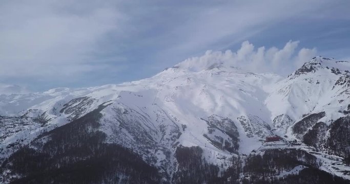 Volcano next ski resort in Chillan