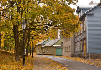 Fototapeta na wymiar Kroonuaia street in Tartu. Estonia