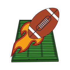 American football ball with flame vector design